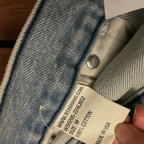 Intermix rta jeans women’s medium m $355 NWT new boyfriend distressed belt - Picture 2 of 12